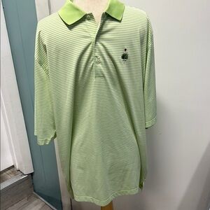 Donald Ross Green Striped Polo Shirt